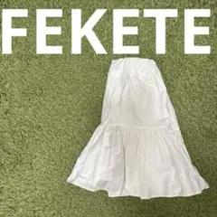 ホワイトフレアミニスカートFEKETE