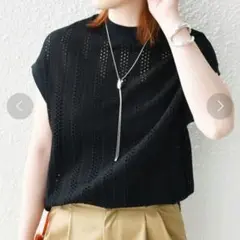 早い者勝ち【美品】SHIPS アイレット クルーネックプルオーバー ブラック