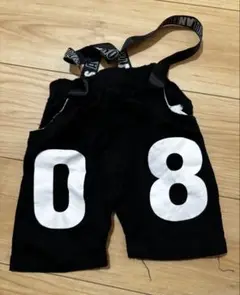 黒いボトムス L サイズ 数字08プリント