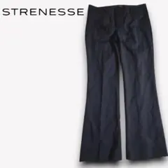 美品✨ストラネス【38】スラックス ネイビー　フレアパンツ　オフィスe150