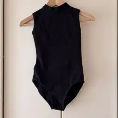 バレエ　ハイネック レオタード メッシュバック　Sサイズ　ブラック