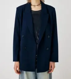 未使用15180円 MOUSSY ダブルジャケット ネイビー サイズ1 マウジー