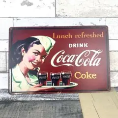 ブリキ看板☆ コーラ LUNCHREFRESHED リフレッシュ ランチ 477