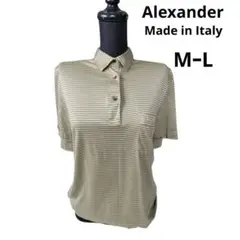 Alexander 　レディース　ポロシャツ　半袖　ボーダー　M～L