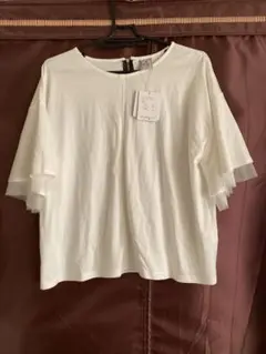 後ZIP Tシャツ ブラウス サイズ38 オフホワイト