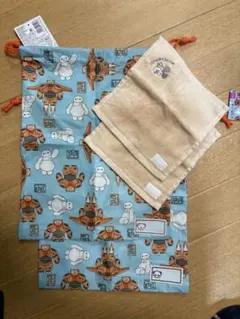 きんちゃく　ハンカチ　セット　お揃い　兄弟　双子　ディズニー　ミッキー　巾着