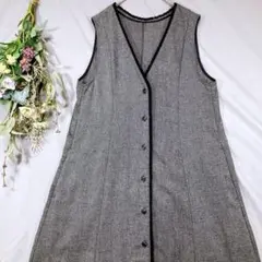 【シンプリシテェ】状態良：グレー/ノースリーブ/ロングワンピース/a1172