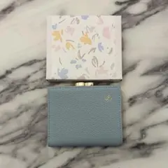 新品】皇居 財布 二つ折り がま口 ライトブルー 水色 - メルカリ