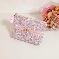 リバティ　ラミネート　ウェットティッシュポーチ　フェリシテ　ライトピンク