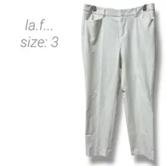 【ラエフ】la.f... テーパードパンツ スラックス ホワイト 綺麗め 伸縮性
