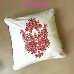 Francfranc 花柄刺繍クッションカバー