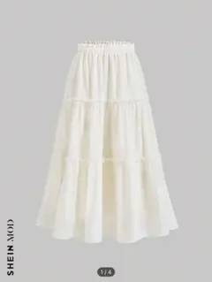 SHEIN MOD ベージュ フレアスカート JP-L(S)