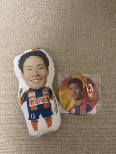 アルビレックス新潟　プレーヤーズマスコットと缶バッジ　13落合陸