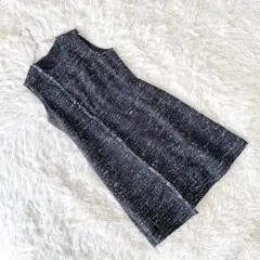 《タラジャーモン》 (M) ノースリーブツイードワンピース フリンジ 日本製