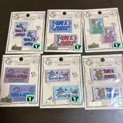 新品 トムとジェリー 縫い付けワッペン タグにも 6個セット レトロ レア