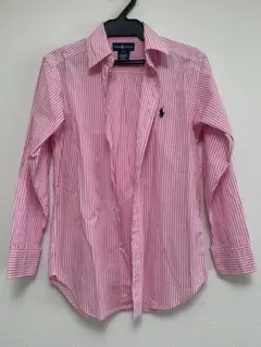 Ralph Lauren ピンク ストライプ 長袖シャツ S (8)