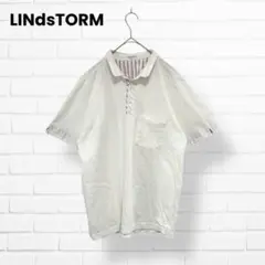 リンドストーム LINdsTORM　メンズ　ポロシャツ　白 Ｌサイズ
