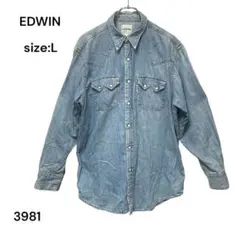 エドウィン　EDWIN デニムシャツ　トップス　長袖　Ｌ　おしゃれ