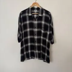 GOLD RAYON CHECK S/S OPEN SHIRT