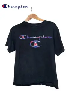 Champion ブラック ロゴTシャツ L 古着