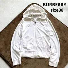 BURBERRY バーバリーブルーレーベル　ジップアップパーカー　 M 白