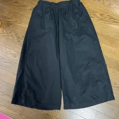 黒 ガウチョパンツ ゴムウエスト