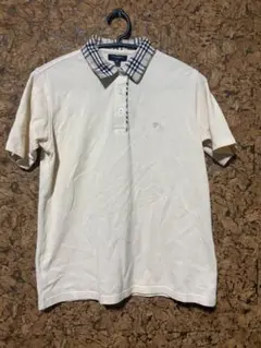 Burberry チェック襟 ポロシャツ M クリーム