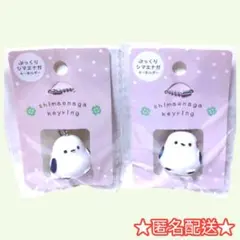 シマエナガ キーホルダー ぷっくりシマエナガ マスコット ２個 ペア 花 白 鳥