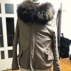定価20万　シシ　レザーモッズコート　ファー　2way　グレー　日本製　M相当 定価20万 シシ レザーモッズコート ファー 2way グレー 日本製 M