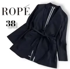 ROPE ロペ ウエストリボン Aライン テーラードジャケット ネイビー