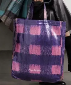 Acne Studios チェックプリント トートバッグ