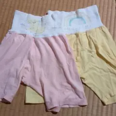 ベビー夏用パジャマ　ズボン2枚セット　腹巻き付き【最安値】