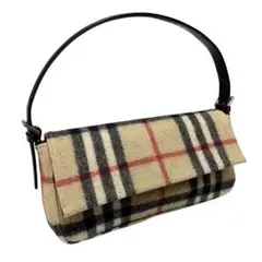 希少 BURBERRY バーバリー ウール アクセサリーポーチ ノバチェック