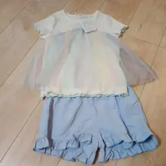 トップス　ショートパンツ　120 セットアップ　バースデー　しまむら