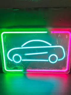 【新品】ネオンサイン『車（枠あり）』LEDライト