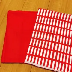 【生地のお得SALE♪】2枚セット 赤の格子 合計2メートル♪