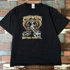 ビンテージ　古着　バイクウィーク　イーグル　メンズ　半袖tシャツ　黒　サイズXL