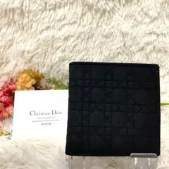 希少 クリスチャンディオール 財布 折り財布 キルティング 黒