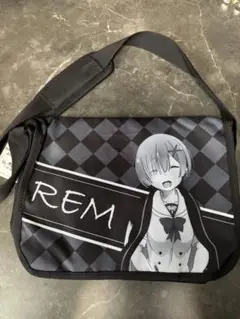 REM モノクロデザイン ショルダーバッグ