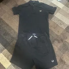 フレッドペリー ブラック ポロシャツとショートパンツ セット