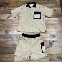 スーパーサンクス 半袖シャツ!ハーフパンツ!セットアップ ベージュ 美品!!