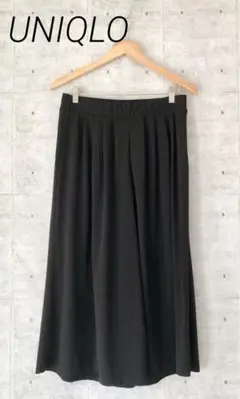 UNIQLO ユニクロ ☆ フレアワイドパンツ クロップドパンツ ブラック 黒