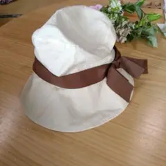 美品　マキシン　お洒落帽子　麻　皇室御用達