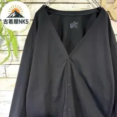 無印良品 吸汗速乾 ストレッチジャケット カーディガン Vネック ブラック L