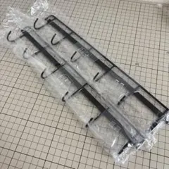 キッチンツールフック 壁掛け収納 吊り下げ 省スペース 6連フック ブラック
