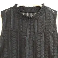 美品　INGNI　イング　黒いノースリーブトップス　レース　М