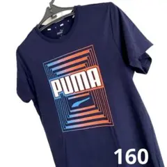 【160】新品★ PUMA プーマ Tシャツ キッズ ジュニア 半袖　ネイビー