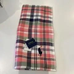 POLO チェック柄ハンカチ ピンク系