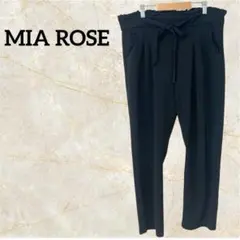 MIA ROSE ブラックスラックス リボン付き 黒 フリル付き リラックス