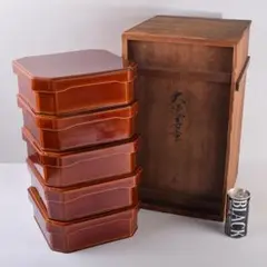 塗師　木村表恵作　木製漆器　大徳寺重　四方五段重箱　共箱　V　R8911H 2025年最新】大徳寺 重箱の人気アイテム - メルカリ